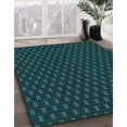 thumbnail image 3 of Ahgly Company Tapis d'Intérieur Lavable à la Machine, Carré, Transitionnel, Vert Cyan Foncé, Tapis de Zone, 5 Pieds Carré, 3 of 7