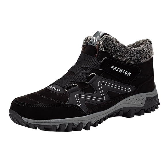 WEAIXIMIUNG Mens Rain Boots Winter Warm Large Size Thick Sole Men Snow Boots Couple Mid Top Sports Shoes