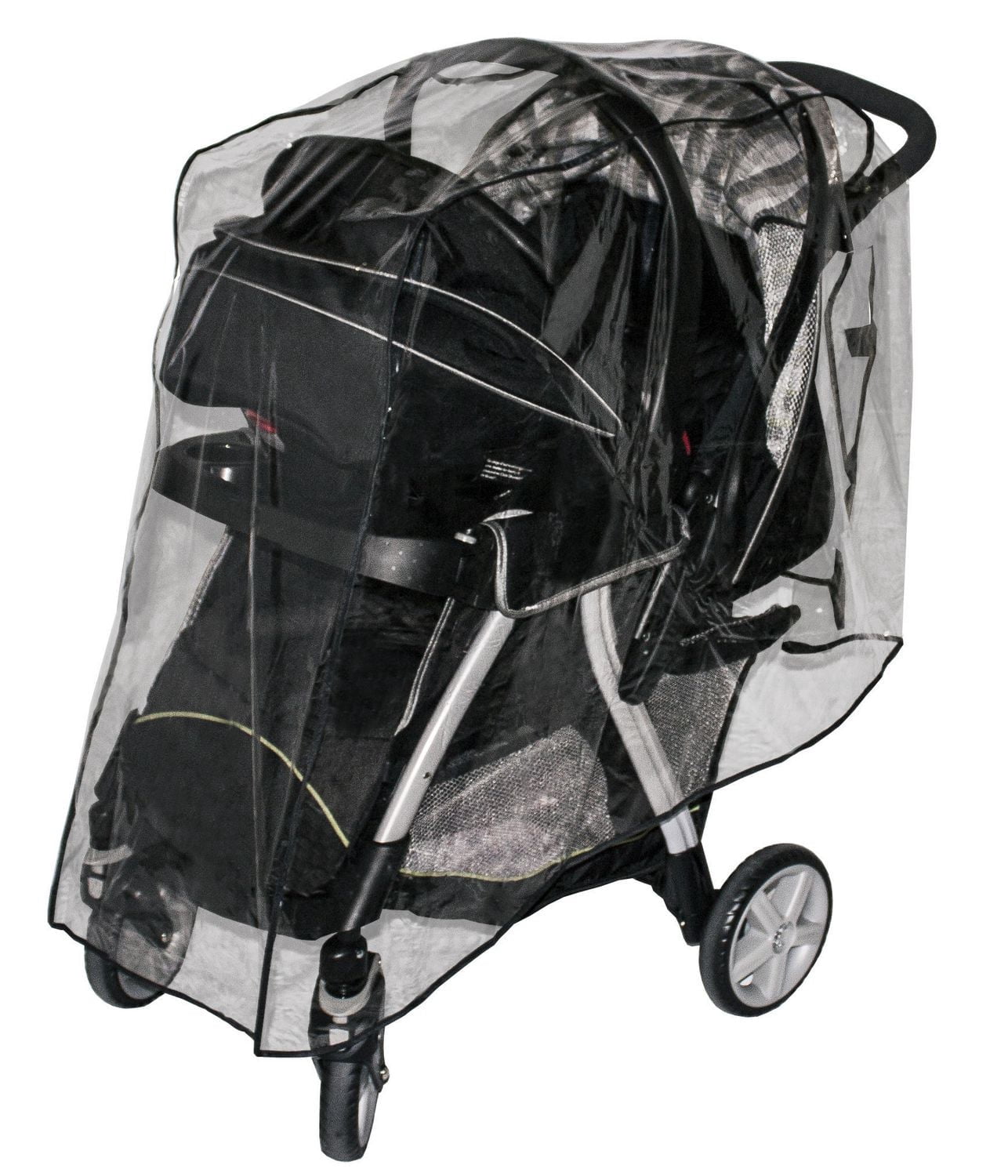 Jolly Jumper Tandem Stroller Weather Shield | Clear Vinyl Rain & Wind Cover with UV Protection | Fits Tandem & Travel Strollers