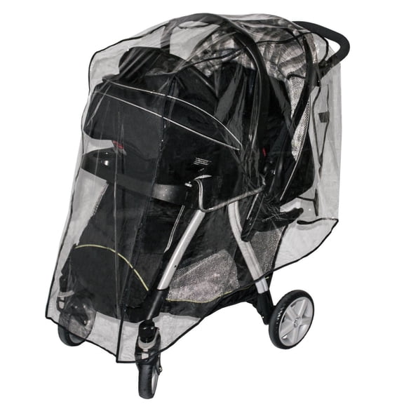 Jolly Jumper Tandem Stroller Weather Shield | Housse de pluie et de vent en vinyle transparent avec protection UV | Compatible avec les poussettes tandem et de voyage