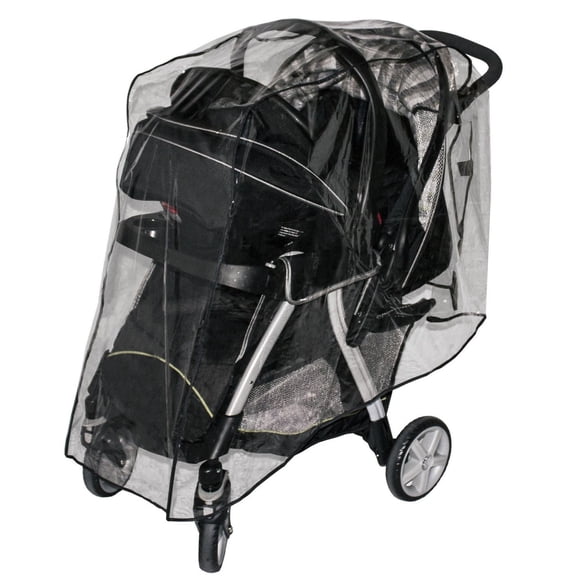 Jolly Jumper Tandem Stroller Weather Shield | Clear Vinyl Rain & Wind Cover with UV Protection | Fits Tandem & Travel Strollers
