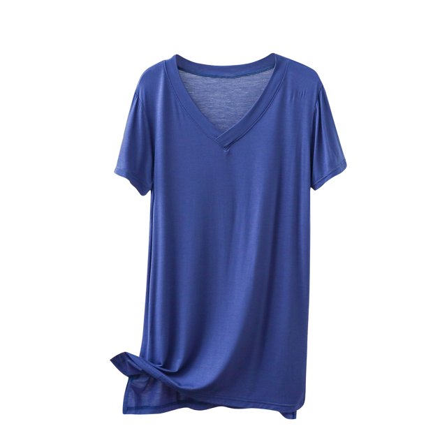Birdeem T-Shirt de Base Mince Décontracté pour Femme, Coupe Ajustée, Longueur Moyenne, Manches Courtes, Col Rond