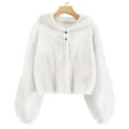 thumbnail image 2 of 2025 s Fleece HoodieHeart Shirt Warm Loose Button Down 14 Clothes Pullover Jacket Top, 2 of 4