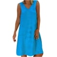 thumbnail image 2 of SMihono Robes Bohèmes d'Été pour Femmes Grande Taille Mode d'Été Sans Manches à Col en V Robe Pull, 2 of 6