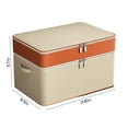 thumbnail image 2 of Double Layer Zipper Storage Bag, Large Capacity Clothes & Quilt Organizer, Portable Wardrobe Box with Reinforced Handle, Beige, 1-Pack, 2 of 7