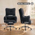 thumbnail image 3 of HOMCOM Office Chair with Foot Rest, Reclining Computer Chair, Black, 3 of 10