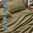 thumbnail image 4 of Bare Home Premium 1800 Collection 4-Piece Bed Sheet Set, Full, Olive, 4 of 10