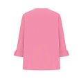 thumbnail image 5 of Timegard Hauts Grande Taille pour Femmes Col en V Froncé à Volants Manches 3/4 T-Shirts Confortables Décontractés Amples, 5 of 5