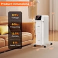 thumbnail image 3 of Costway Radiateur à Huile 1500 W avec Télécommande 3 Modes Minuterie 24 H Intérieur Blanc, 3 of 10