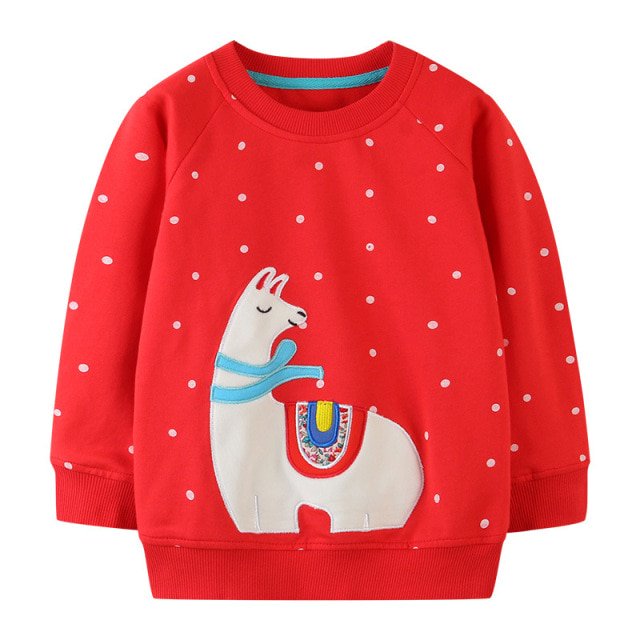 AAMILIFE Girls Sweatshirts Cartoon Print Casual Loose Pullover Tops