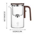 thumbnail image 3 of Guoxiu Water Separation Glass Teapot with Wooden Handle, Press Control Magical Teapot Glass, Magnetic Filter Teapot with Dual Infusers, Enchantipot Magic Pot for Loose Tea Witchcraft Teapot, 3 of 9