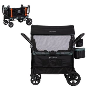 Baby Trend Quest PLUS 2-in-1 Wagon de poussette pour les nourrissons aux tout-petits avec des barres latérales déroulantes-converties au banc; 30% un pli plus compact; 110 Capacité lb