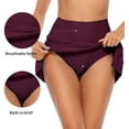 thumbnail image 4 of Women Swim Skirt Drawstrings Sides Swim Shorts Bathing Suit Skirted Swimsuit Bottom, 4 of 6