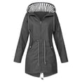 thumbnail image 1 of CEHVOM Women Solid Rain Jacket Outdoor Hooded Raincoat Windproof Top Clearance, 1 of 3