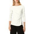 thumbnail image 1 of INSPIRE CHIC Blouse à Manches Longues pour Femmes à Col Rond avec Torsade devant, 1 of 5