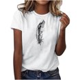 thumbnail image 1 of Plebaso T-Shirt Imprimé pour Femme Décontracté à Manches Courtes, T-Shirt Graphique à Col Rond, T-Shirts Amples d'Été 2025, 1 of 4