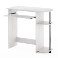 thumbnail image 4 of Pemberly Row Bureau d'Ordinateur à Assemblage Facile en Tubes d'Acier Inoxydable Blancs, 4 of 5