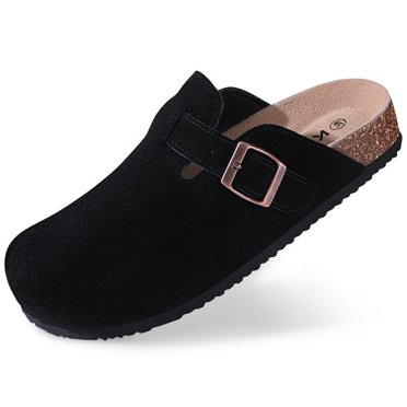 Comwarm Mules et Sabots de Mode pour Femmes Hommes à Enfiler Pantoufles à Semelle en Liège Sandales d'Été de Plage avec Soutien de la Voûte Plantaire Confort à Enfiler