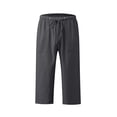 thumbnail image 4 of Kaemgyyd Womens Plus Size Capris Lounge Drawstring Cotton Linen Bermuda Shorts Flowy Wide Leg Beach Vaction Cropped Trousers, 4 of 6