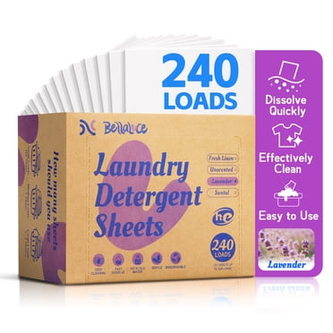 Bellaluce Concentrated Laundry Detergent Sheets, Lavender Scent, 240 Loads