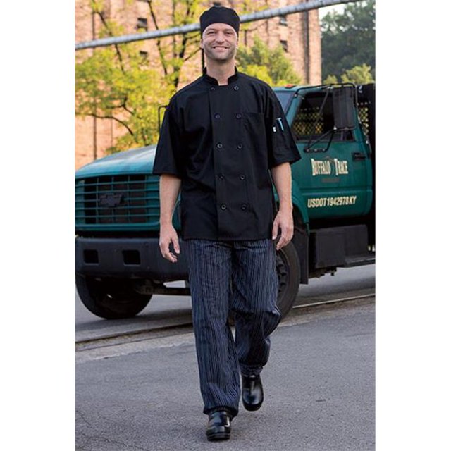 Uncommon Threads 4003-3607 Pantalon de Chef Ample Teint en Fil Noir/blanc Tribal - 3XLarge