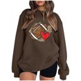 thumbnail image 1 of EQWLJWE Chandails Surdimensionnés pour Femmes Imprimé Léopard Football en Molleton Col Rond Chandail Décontracté Confortable Tenues de Mode Automne Vêtements 2023, 1 of 4