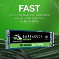thumbnail image 4 of Seagate BarraCuda Q5 2TB Internal SSD - M.2 NVMe PCIe Gen3 ×4, 3D QLC for Desktop or Laptop, 1-year Rescue Services (ZP2000CV3A001), 4 of 6