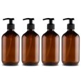 thumbnail image 1 of 4pcs 500ml Refillable Pump Bottles Plastic Soap Dispenser Bottles For Gel Shampoo Lotion, 1 of 1
