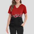 thumbnail image 4 of Ktyne Womens Scrub Tops V-Neck Medical Scrub Tops Short Sleeve Stretch Nurse Work Uniform Shirts Soft Scrub Top with Pocket Red XXXXL, 4 of 4