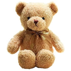 Nounours en peluche, peluche molle, cravate pour animaux, Migel, Brun clair Petit