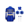 thumbnail image 2 of Aislor Tenues de Cheerleading pour Filles Enfants Costume de Cosplay Chef de Cheer Halloween Robe de Danse de Fête Rave Bleu 12, 2 of 7