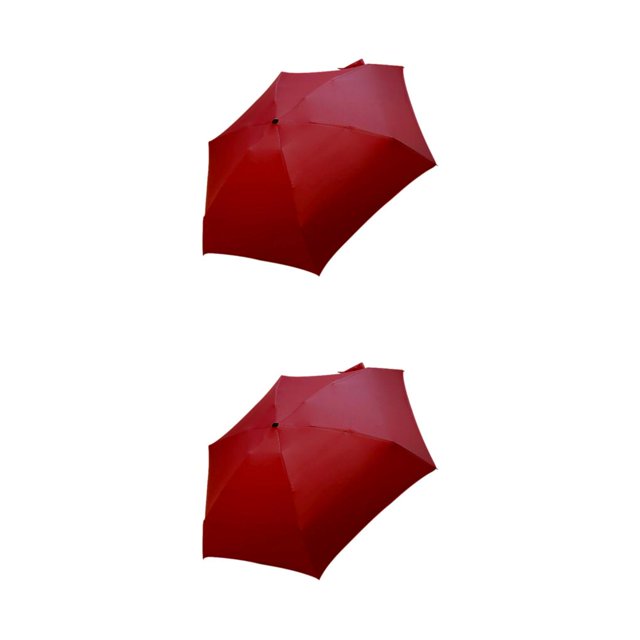 Thinsony Lightweight And Portable Umbrella For Sun And Rain Protection On Go Folding Sun Umbrellas Rainproof Umbrellas Lifting wine red 2Set