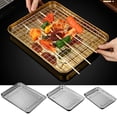 thumbnail image 1 of 1 Set Stainless Stel Bakeware Rectangular Tray Food Storage Tray App Etizer Plates Flat Bottom Baking Pan Cool Ing Rack Baking Dish Drying Rack Kitchen Supplies HouseholdGrid Bakin, 1 of 9