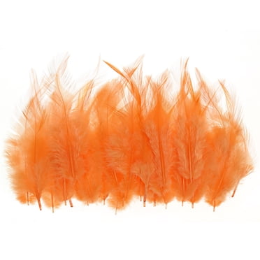 Unique Bargains Plumes de Coq 3-6 Pouces en Vrac Plumes Naturelles Moelleuses Plumes d'Artisanat Orange 50 Pcs