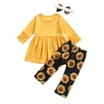 thumbnail image 3 of goowrom Ensemble de Vêtements pour Filles, Chandail à Col Rond, Pantalon et Coiffe, 3 of 7