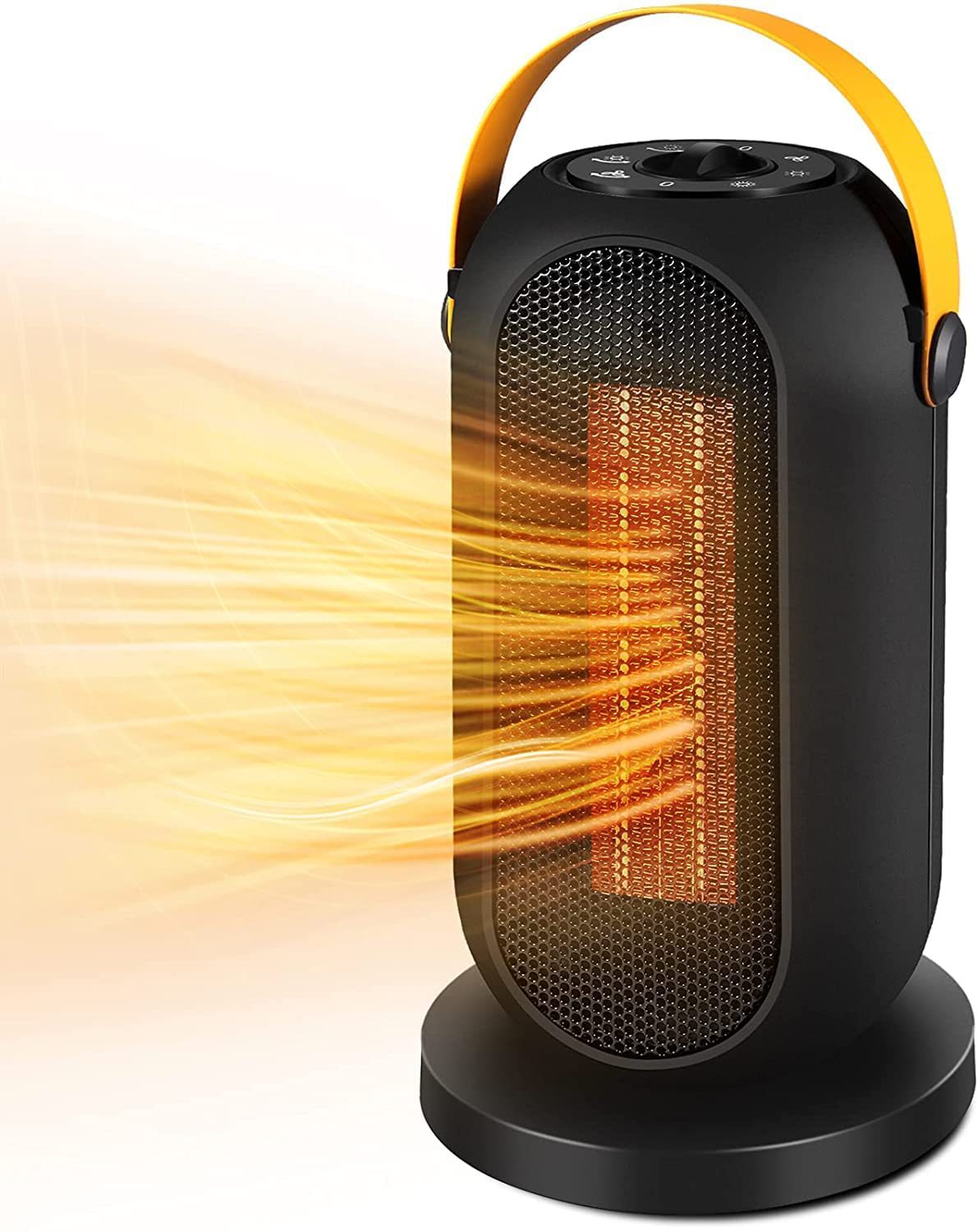 Jinsinto Space Heater, 1200W Quiet Fast Heating Ceramic Electric Heater with Thermostat, Overheat and Tip-over Protection, 70°Oscillation, 3 Modes, Portable Space Heater for Bedroom, Home, Office