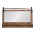 thumbnail image 2 of Kate and Laurel Cates Farmhouse Horizontal Pub Mirror with Shelf and Hooks, 42 x 27, Rustic Brown, Decorative Coastal Wall Mirror with Rustic Functional Storage, 2 of 9