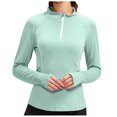 thumbnail image 1 of CEHVOM Blouse de Sport à Manches Longues pour Femmes, Couleur Unie, Col Rabattu avec Fermeture Éclair, Liquidation, 1 of 8