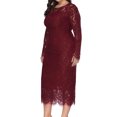 thumbnail image 4 of LSLJS Femmes de la Mode Évider Dentelle Longue Dress à Manches Longues Soirée Dress, Robes de Cocktail for Women Soirée, 4 of 5