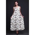 thumbnail image 4 of Bimba Robe Longue Maxi Imprimée en Rayonne pour Femmes à Bretelles Spaghetti Ajustables Style Bohème - Grand, 4 of 5