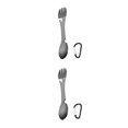 thumbnail image 1 of Transemion Stainless Steel Multifunctional Spork Bottle Opener Outdoor Camping Black 2Set, 1 of 6