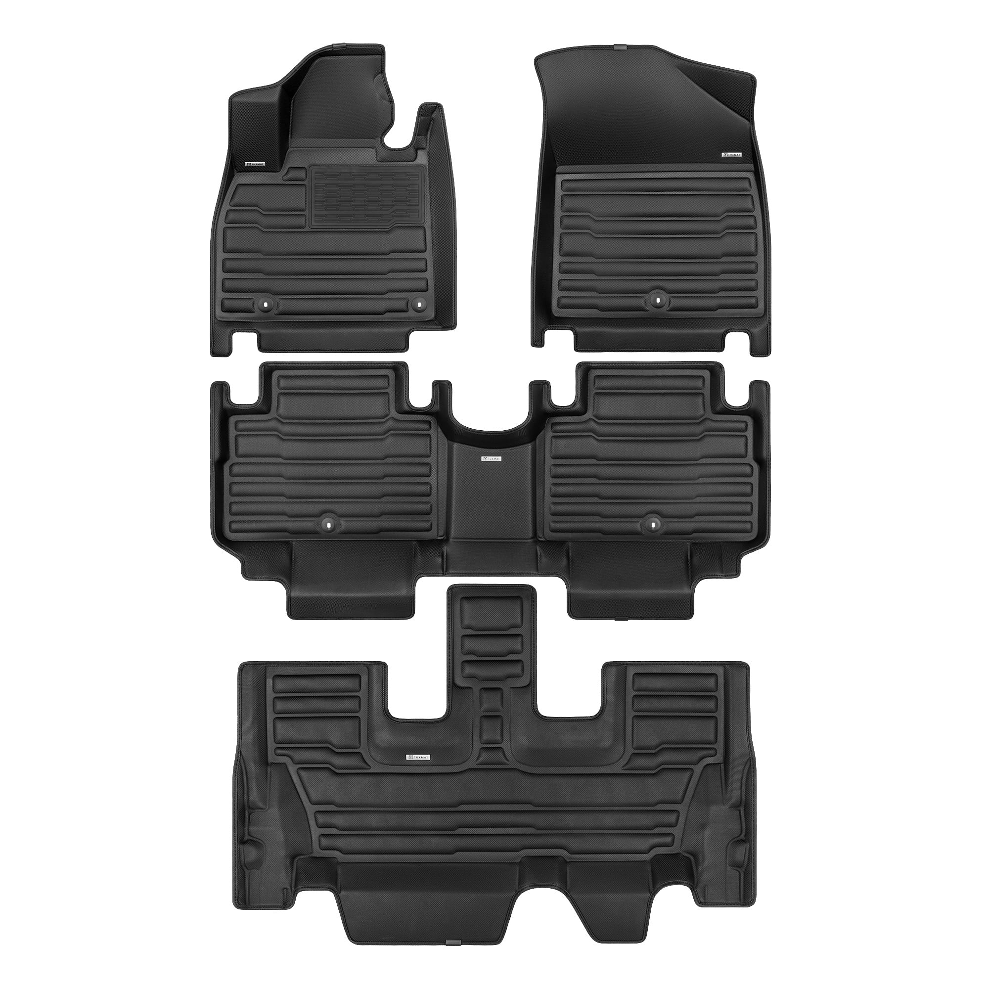 TuxMat - For Kia Carnival Hybrid 8-Seater 2025-2026 Models - Custom Car Mats - Maximum Coverage, All Weather, Laser Measured - This Full Set Includes 1st, 2nd and 3rd Rows