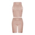 thumbnail image 5 of Ensembles Assortis pour Femmes Été Femmes Tenues Unies Deux Pièces Été Hauts Sans Manches à Col Rond Shorts Pantalons Complet Ensemble Deux Pièces d'Entraînement pour Femmes en Liquidation, 5 of 5