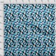 thumbnail image 4 of oneOone Viscose Chiffon Blue Fabric Geometrical Craft Projects Decor Fabric Printed By The Yard 42 Inch Wide, 4 of 4