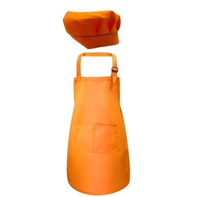 DOLITY Tablier d'Artisanat pour Enfants, Bavoir Ajustable, Poche avant, Tablier de Chef pour Tout-Petit pour Cuisiner et Bricoler, Orange G