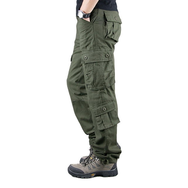 OmicGot Pantalon Décontracté pour Homme à Multiples Poches Pantalon en Coton Homme Grande Taille Pantalon Cargo Homme Plein Air Randonnée Randonnée Joggers Pantalon Cargo 29-44