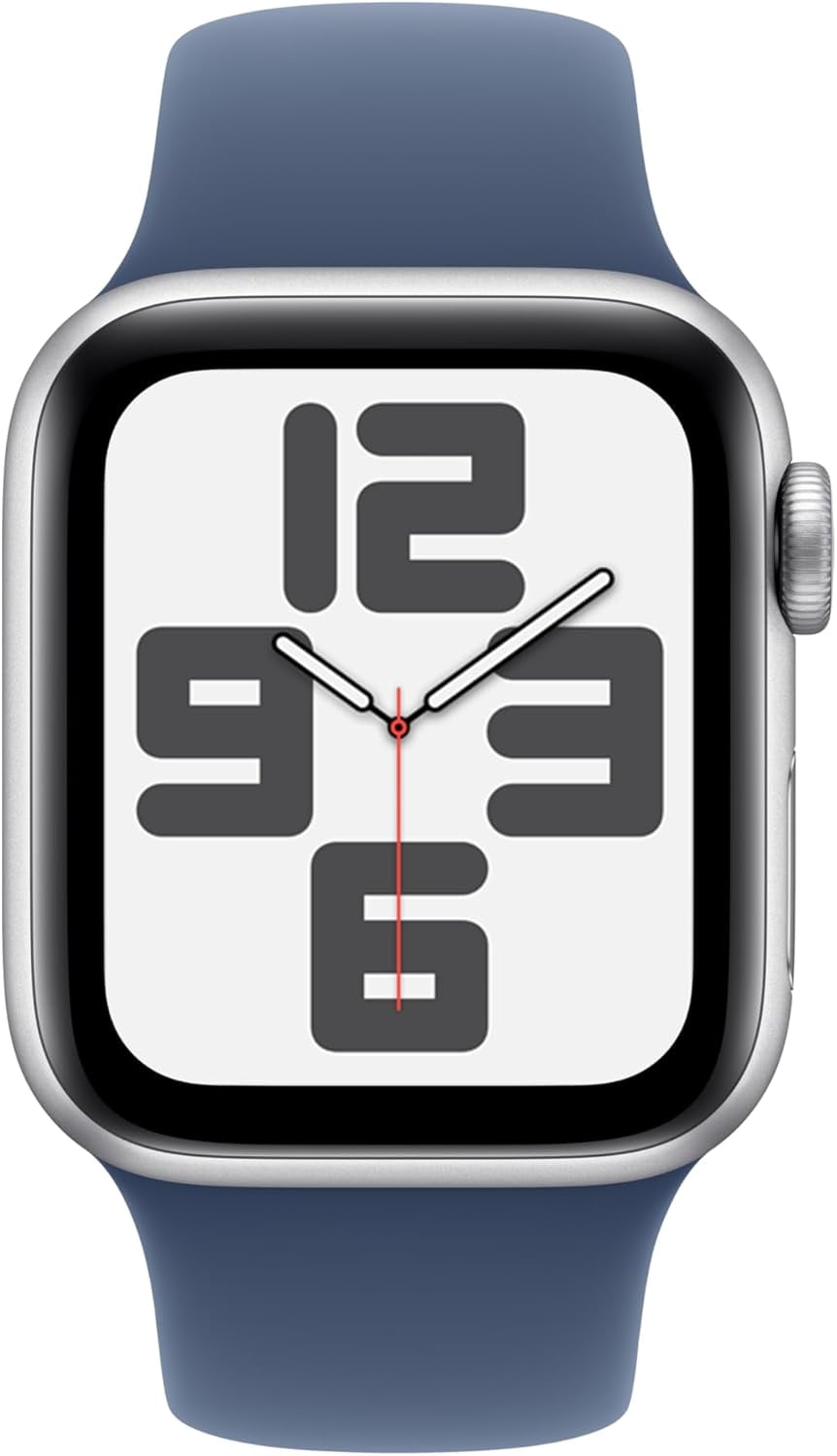 Apple Watch SE2 40mm GPS boîtier aluminium argent avec bracelet sport denim M/G