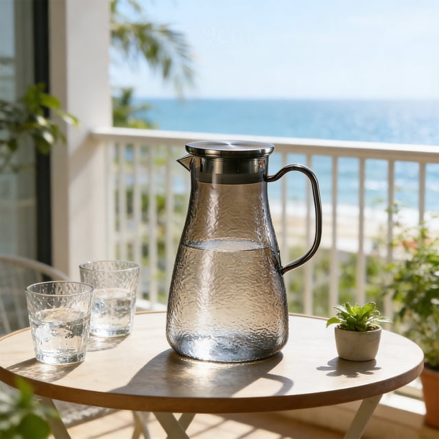 Acrylic Striped Kettle Plastic Cold Water Kettle Transparent Cool Kettle Juices Kettle Herbal Tea Kettle