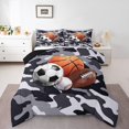 thumbnail image 1 of Erosebridal Ensembles de Literie Soccer Baseball Simple avec Couette, Insert de Couette Camouflage Gris pour Enfants Ados, Réversible, 1 of 7