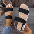 thumbnail image 1 of Gspmoly Sandales pour Femmes, Mode Décontractée pour Femmes Printemps et Été Nouvelles Sandales Compensées à Bout Rond Ouvert de Couleur Unie Sandales Femmes Noir 37, 1 of 8